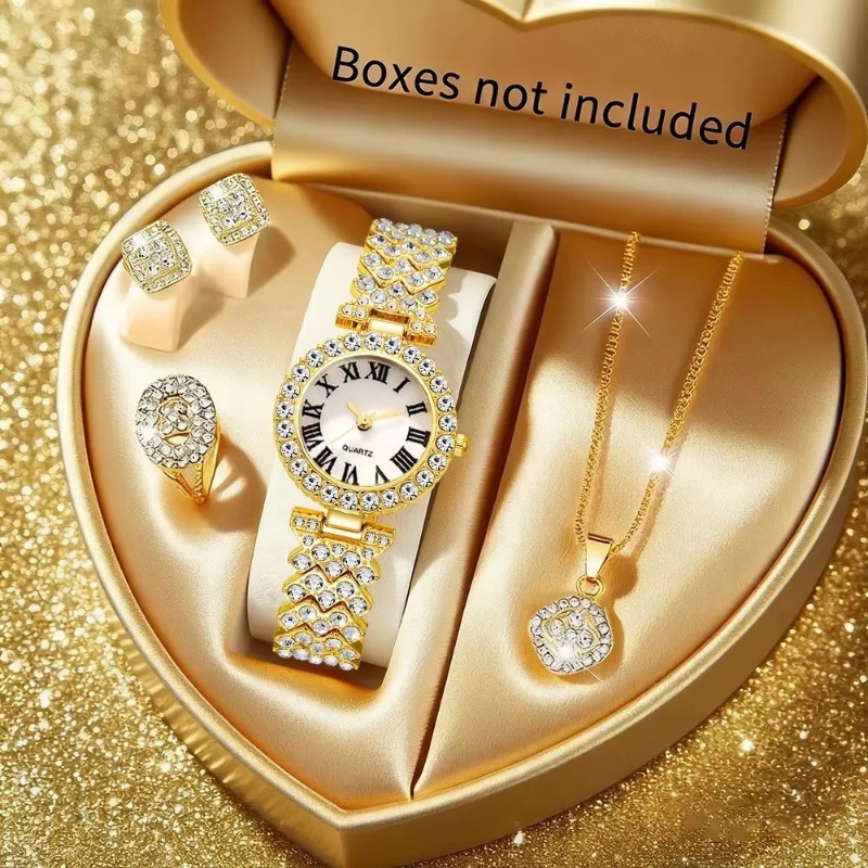 Luxury Watch Storage - 5PCS Luxury Rhinestone Women's Watch Jewelry