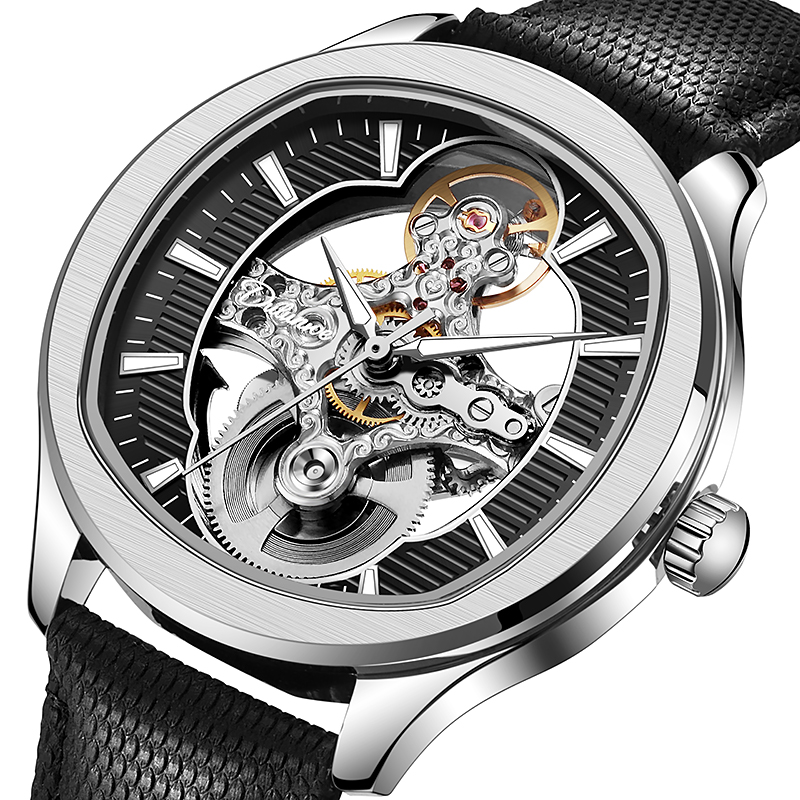 Tourbillon Movement Watch - Lnverted Tourbillon Design Watch Leather Strap