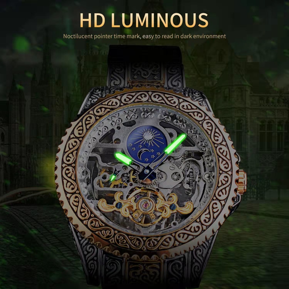 High-End Retro Men's Fully Aut - Luxury Watch Engraving recension och pris