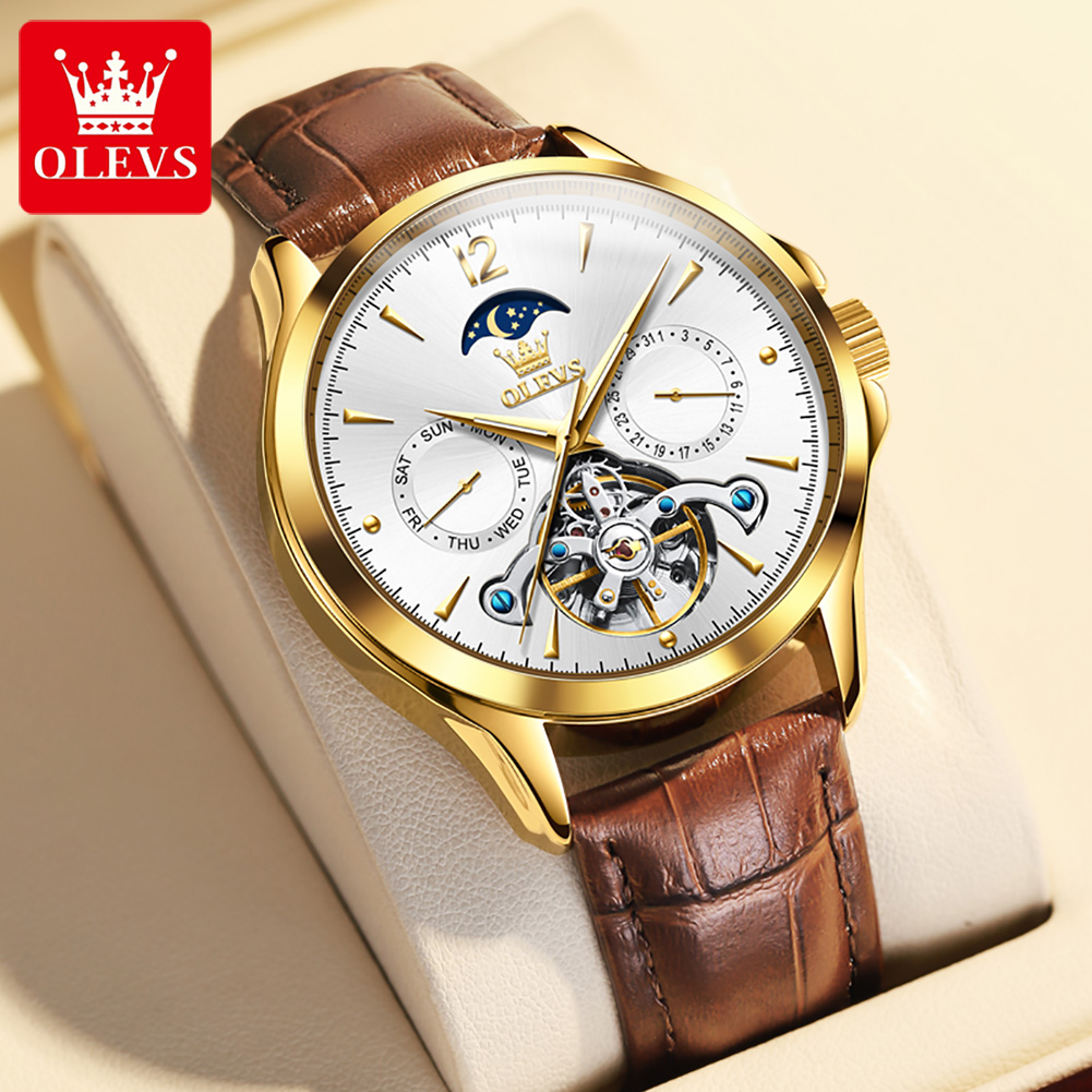 OLEVS 6663 Mens Watch Original - Tourbillon Movement Watch recension och pris