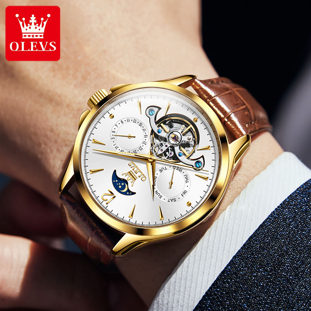 OLEVS 6663 Mens Watch Original - Tourbillon Movement Watch recension och pris