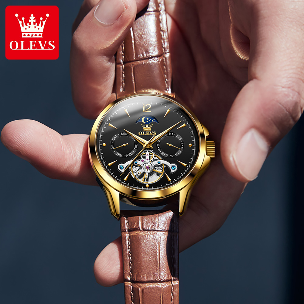 OLEVS 6663 Mens Watch Original - Tourbillon Movement Watch recension och pris