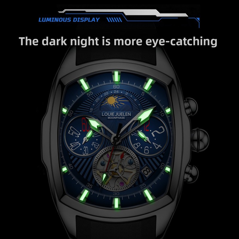 Men's Luxury Quartz Watch with - Tourbillon Movement Watch recension och pris