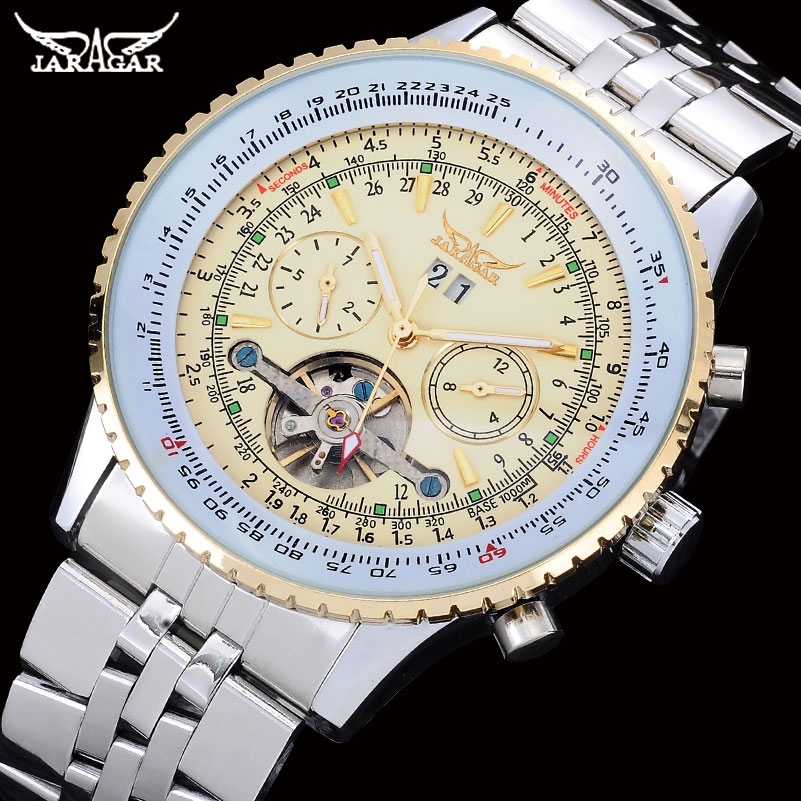 JARAGAR Mens Watches Luxury St - Tourbillon Movement Watch recension och pris
