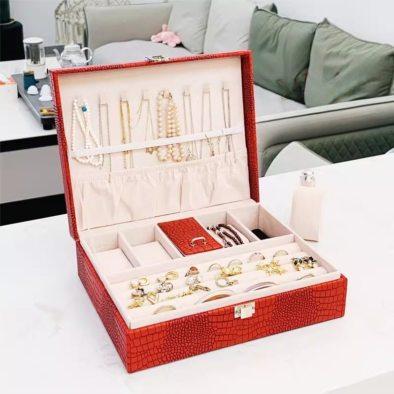 Portable Jewelry Box Leather L - Luxury Watch E Jewellery recension och pris
