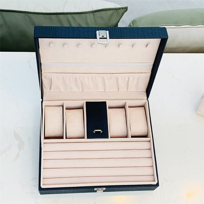 Portable Jewelry Box Leather L - Luxury Watch E Jewellery recension och pris