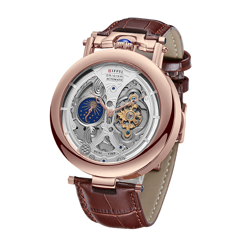 DIFFUL Luxury Big Skeleton Dia - Tourbillon Movement Watch recension och pris