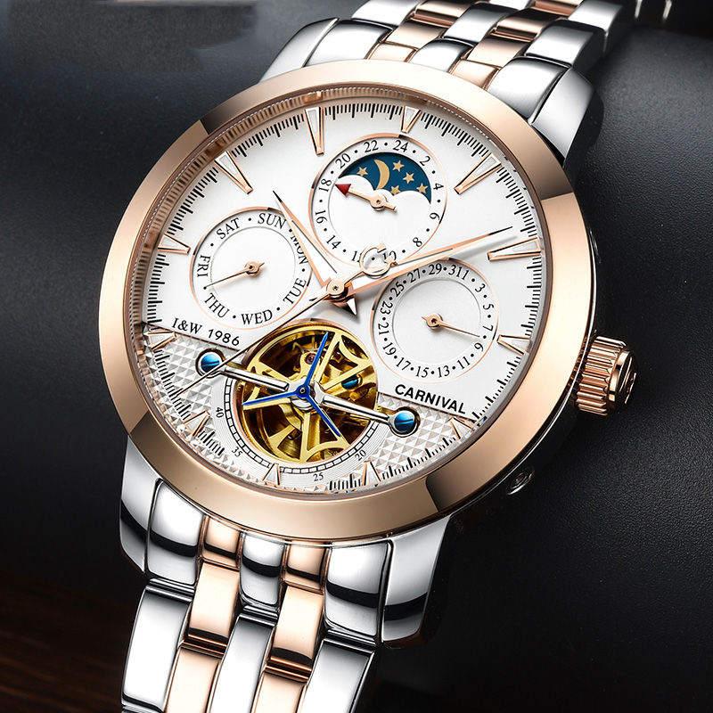 CARNIVAL Top Brand Luxury Stee - Tourbillon Movement Watch recension och pris