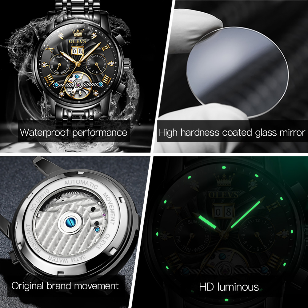 OLEVS Classic Men's Watches To - Tourbillon Movement Watch recension och pris