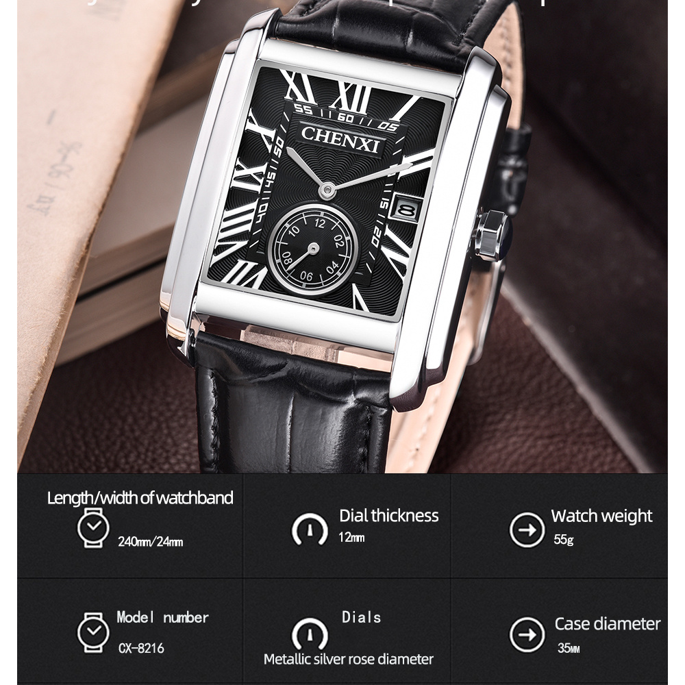 CHENXI 8216 Fashion Classic Sq - Luxury Watch Exhibition recension och pris